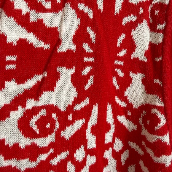 Merona Women's Festive Red and White Cardigan - Picture 4 of 8